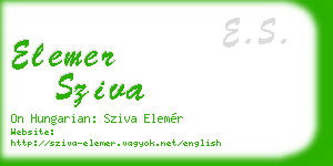 elemer sziva business card