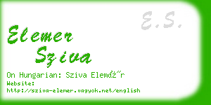 elemer sziva business card